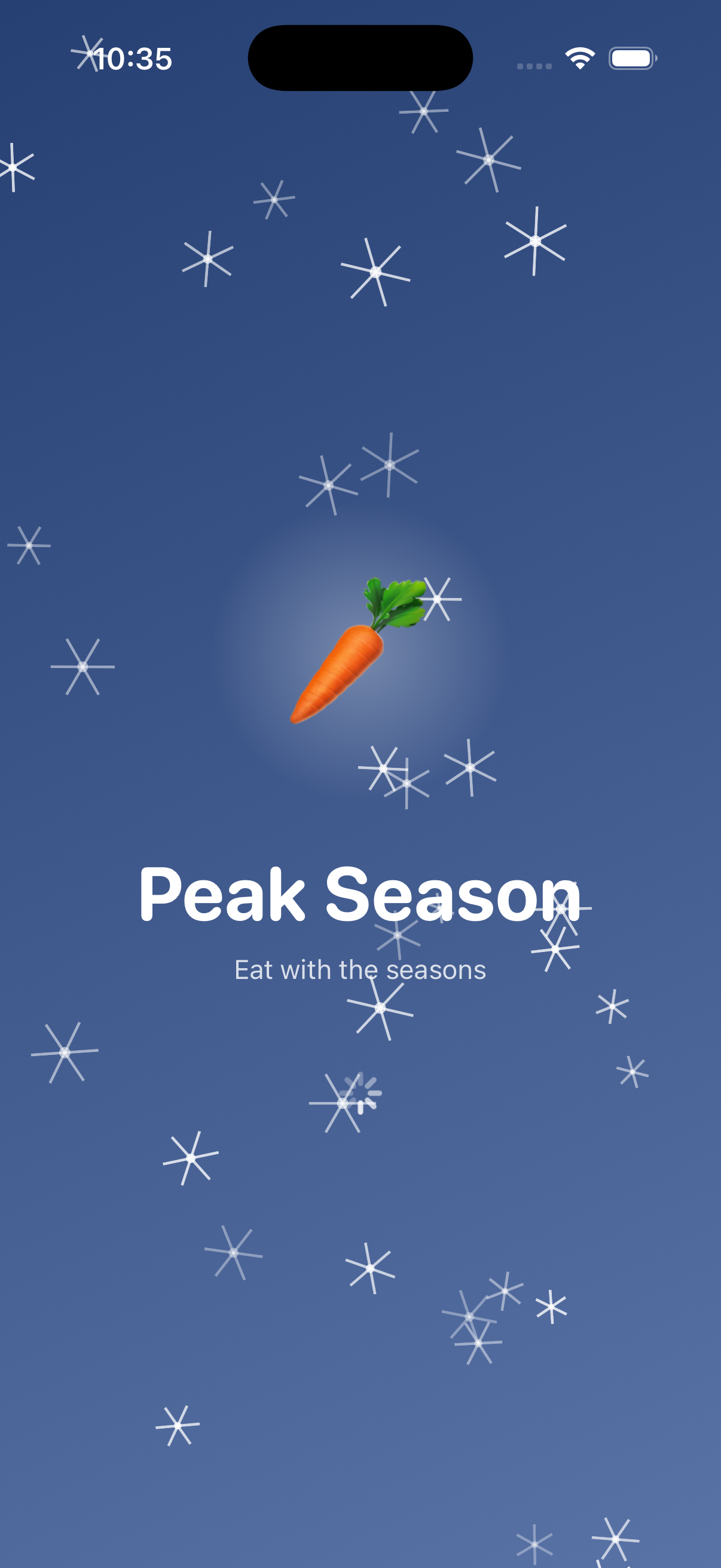 PeakSeason favorites screen.